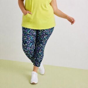 Penningtons Activezone Floral Crossover Waist Leggings Plus Size 3X Yoga Gym